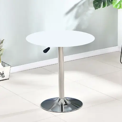 White Exhibition Height-Adjustable Negotiation Table